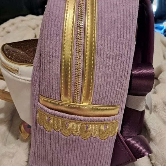 NWT Loungefly Disney Beauty And The Beast Chip Figural Corduroy Mini Backpack - Picture 5 of 6